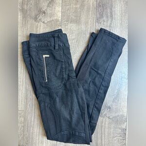 Karen Millen Black Skinny Moto Jeans with Zip Pockets